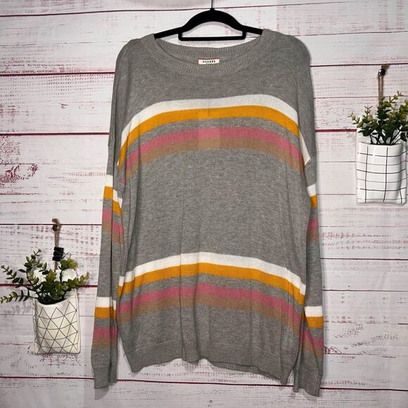 New | Gray Striped Andrée By Unit Boutique Sweater | Women’s 1X - Picture 1 of 4